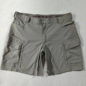 Duluth Trading Flex Dry on the Fly Cargo Shorts Mens 42 Relaxed Fit Gray